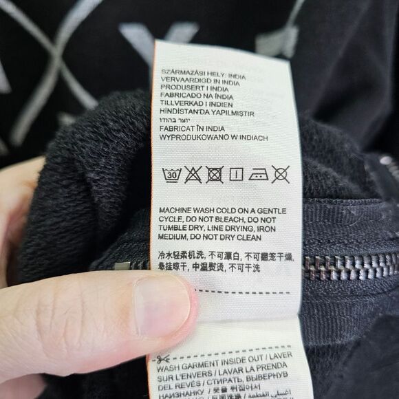 Superdry Black Logo Hooded Sweatshirt Size Large - Picture 6 of 9